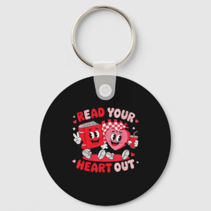 Read Your Heart Out Valentine's Day Retro Teacher  Key Ring