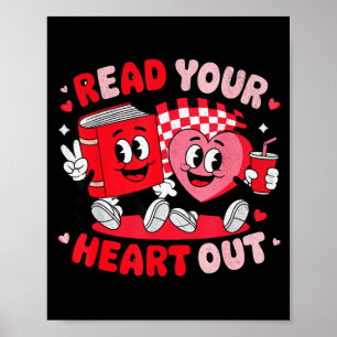 Read Your Heart Out Valentine's Day Retro Teacher  Poster