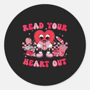 Read Your Heart Out Valentines Day Teachers Book L Classic Round Sticker