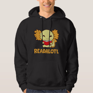 Readalotl Cute Axolotl With Book Reading Axolo Hoodie