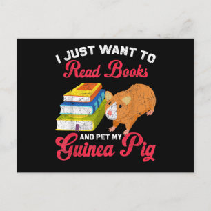 Reader Book Lover Pet Owner Guinea Pig Postcard