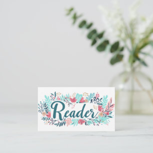 Reader Colourful Flowers Slogan Business Card