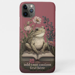 Reader Frog on Book Wildflower Cottagecore Custom Case-Mate iPhone Case