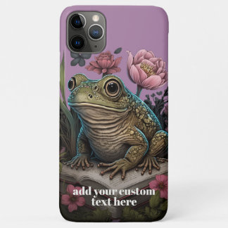 Reader Frog on Book Wildflower Cottagecore Custom Case-Mate iPhone Case