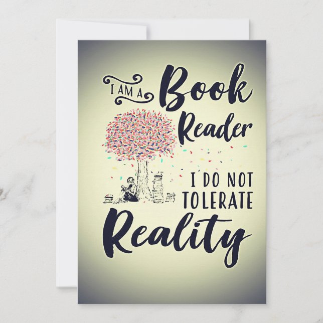 Reader Gift I Am A Book Reader Invitation (Front)
