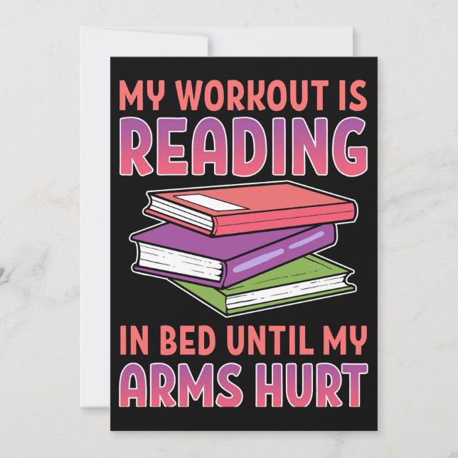 Reader Gift My Workout Is Reading In Bed Invitation (Front)