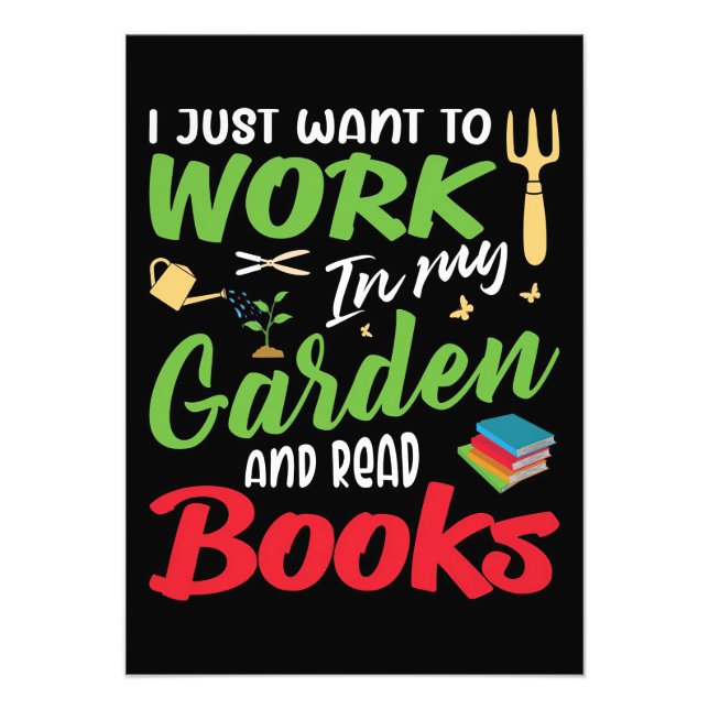 Reader Gift Read Books In My Garden Photo Print (Front)