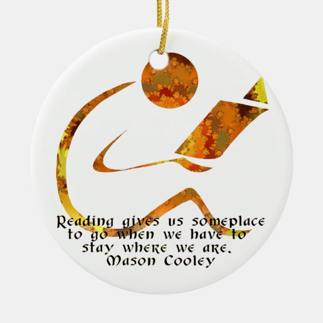 Reader - Golden Light Ornament (Front)