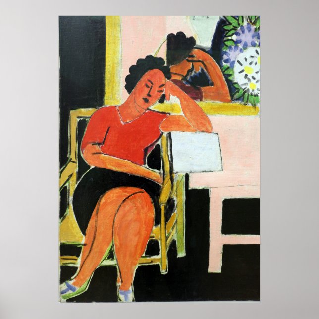 Reader on Black Background Matisse Poster (Front)