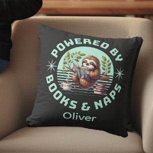 Reader Sloth. Unique Gift for Book Lover Cushion