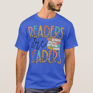 Readers Are Leaders Boho Leopard Book Lover Back T T-Shirt
