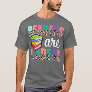Readers Are Leaders Boho Leopard Book Lover Back T T-Shirt
