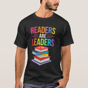 Readers Are Leaders Colourful Book Art T-Shirt