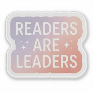 Readers are leaders - pink book lover reading