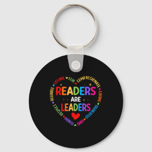 Readers Are Leaders Reading Teacher Women Kids Boo Key Ring