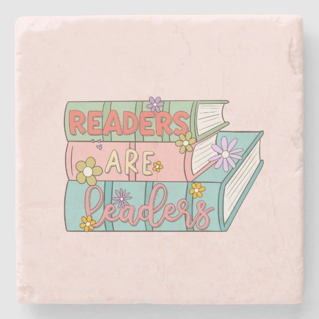 Readers Are Leaders Stone Coaster (Front)