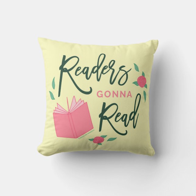 Readers Gonna Read Bookish Floral Cushion (Front)