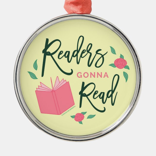 Readers Gonna Read Bookish Floral Metal Tree Decoration (Front)
