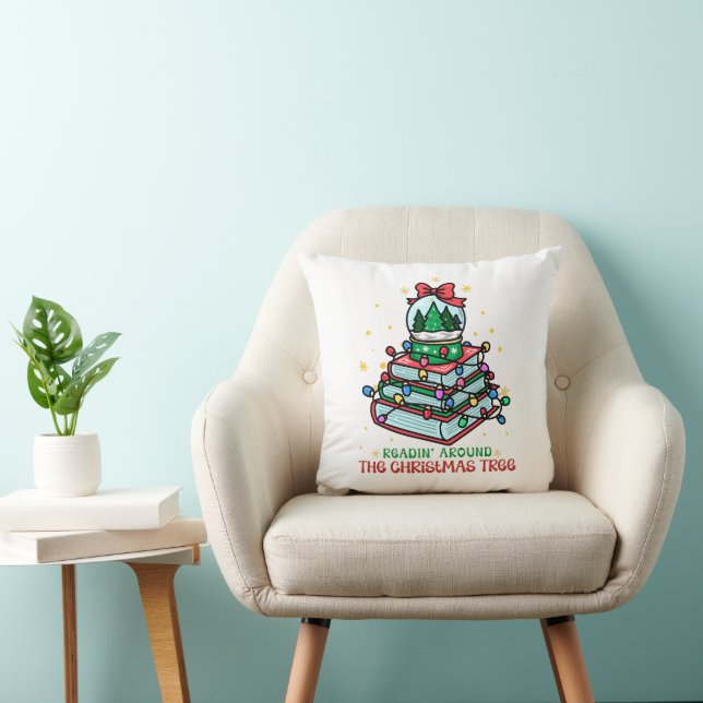 Readin’ Around the Christmas Tree Book Lover Cushion (Chair)
