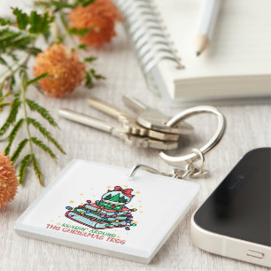 Readin’ Around the Christmas Tree Bookish Key Ring