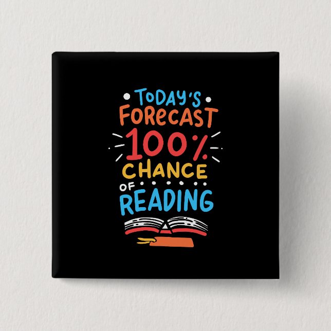 Reading - 100% Chance of Reading 15 Cm Square Badge (Front)