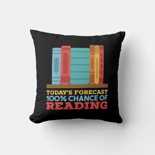 Reading - 100% Chance of Reading Funny Book Cushion (Front)