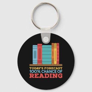Reading - 100% Chance of Reading Funny Book Key Ring