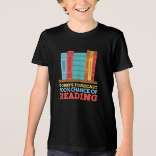 Reading - 100% Chance of Reading Funny Book Tri-Blend Shirt