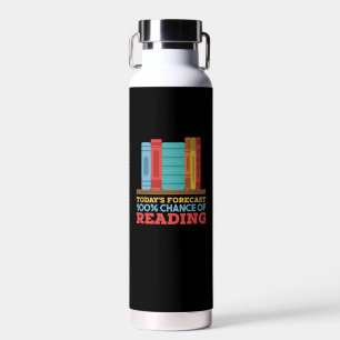Reading - 100% Chance of Reading Funny Book Water Bottle