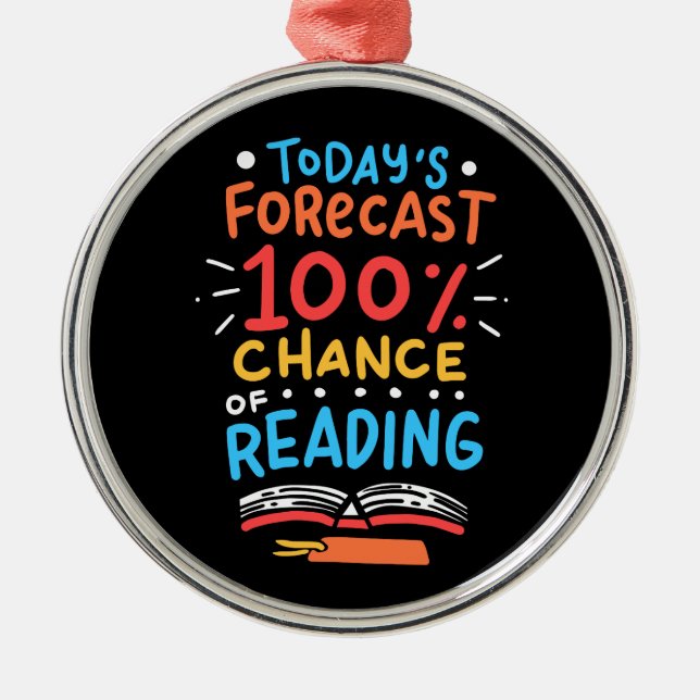 Reading - 100% Chance of Reading Metal Tree Decoration (Front)