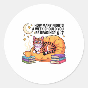 Reading 67 Meme Englieacher Funny 67 With Cat Read Classic Round Sticker