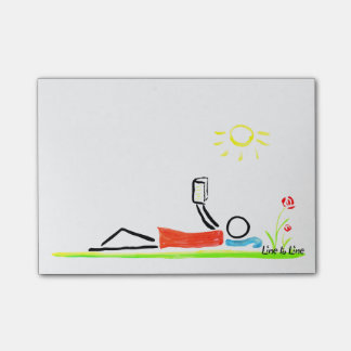 reading a good book post-it notes
