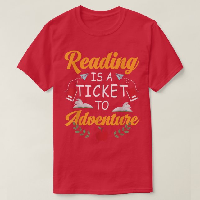 Reading Adventure Funny Book Reader Humour Book Lo T-Shirt (Design Front)