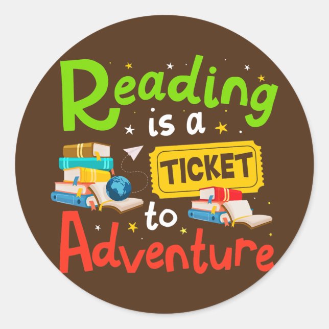 Reading Adventure Library Student Teacher Book Classic Round Sticker (Front)