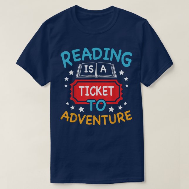 Reading Adventure Library Student Teacher Book Lov T-Shirt (Design Front)