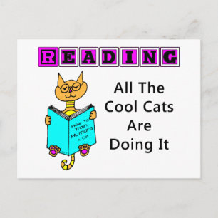 Reading, All The Cool Cats Are Doing It Postcard