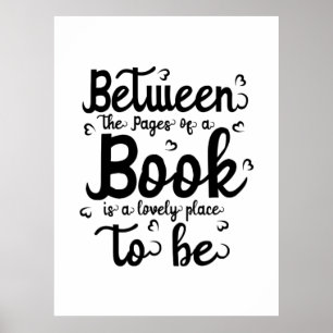 Reading Art Between The Paper Of A Book Poster