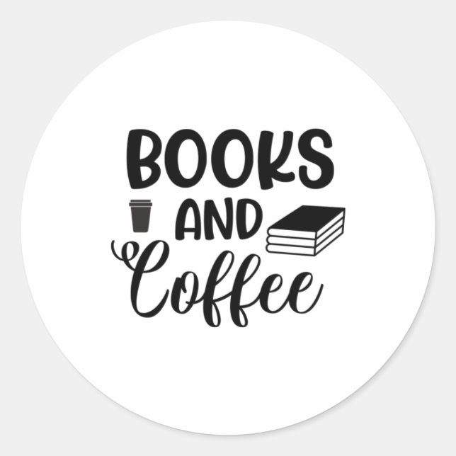 Reading Art Books And Coffee Classic Round Sticker (Front)