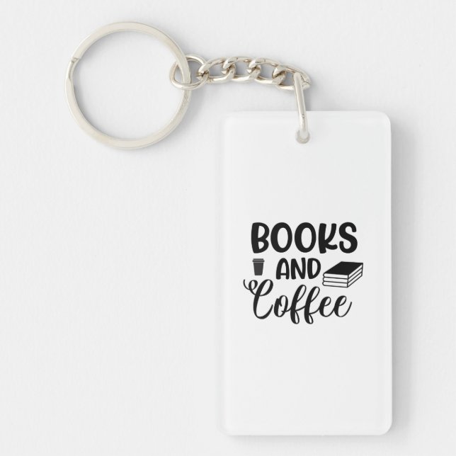 Reading Art Books And Coffee Key Ring (Front)