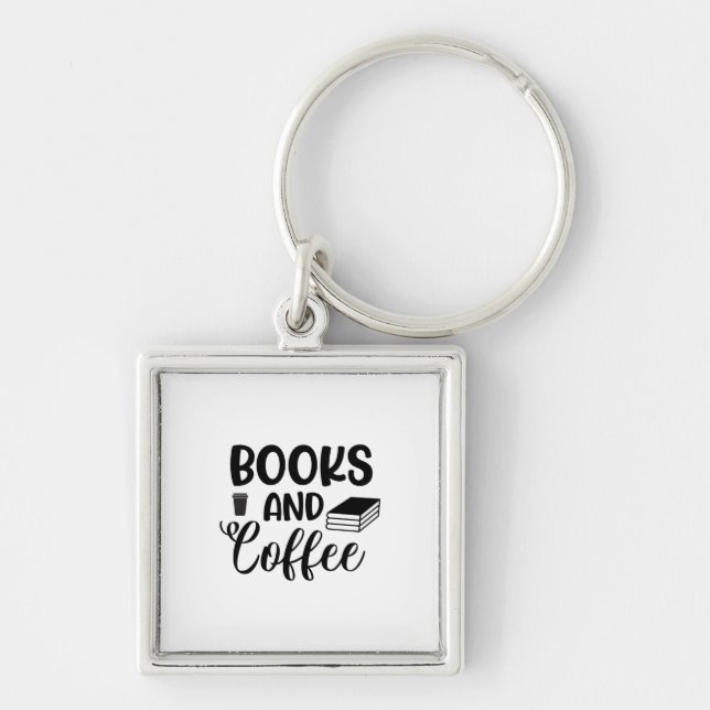 Reading Art Books And Coffee Key Ring (Front)
