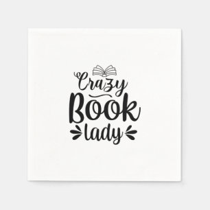 Reading Art Crazy Book Lady Napkin
