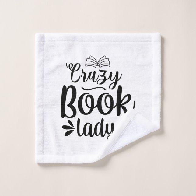 Reading Art Crazy Book Lady Wash Cloth (Wash Cloth)