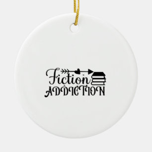 Reading Art Fiction Addiction Ceramic Tree Decoration