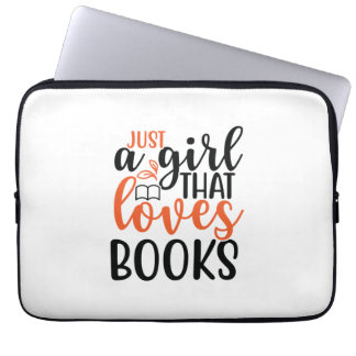 Reading Art Just A Girl That Loves Books Laptop Sleeve