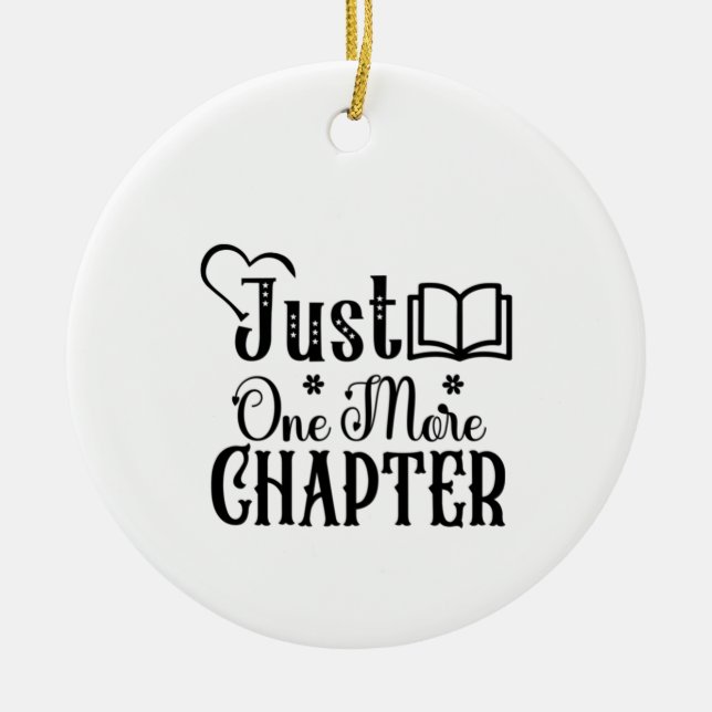 Reading Art Just One More Chapter Ceramic Tree Decoration (Front)