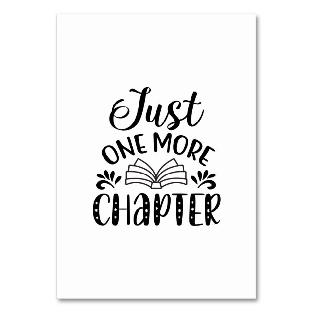 Reading Art Just One More Chapter Table Number (Front)