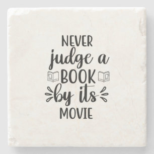 Reading Art Never Judge A Book By Its Movie Stone Coaster