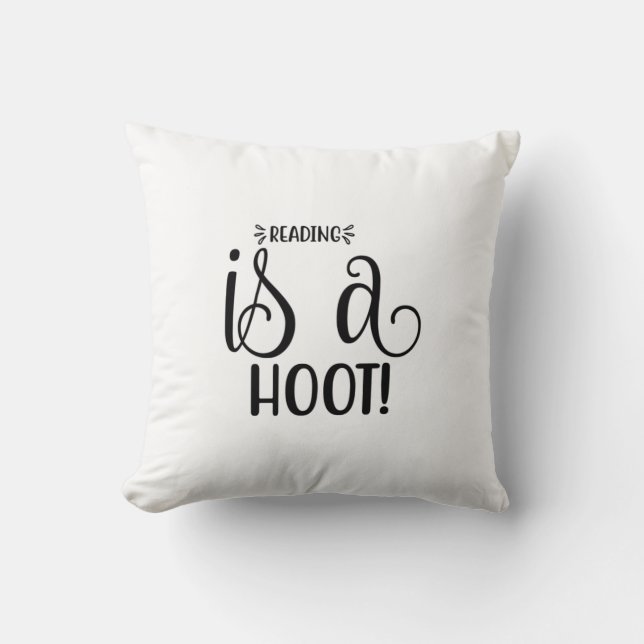 Reading Art Reading Is A Hoot Cushion (Front)