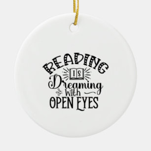 Reading Art Reading Is Dreaming With Open Eyes Ceramic Tree Decoration