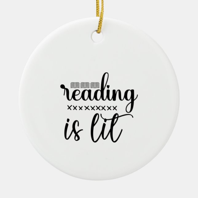 Reading Art Reading Is Lit Ceramic Tree Decoration (Front)